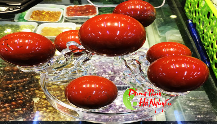 đĩa thất tinh đá ngọc bích đỏ giá rẻ tại Hà Nội